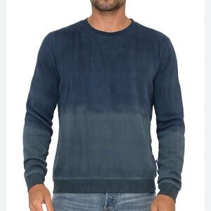 Sol Angeles Jasper Blue Ombre Dip Dye Pullover Crewneck Sweater Sweatshirt XL